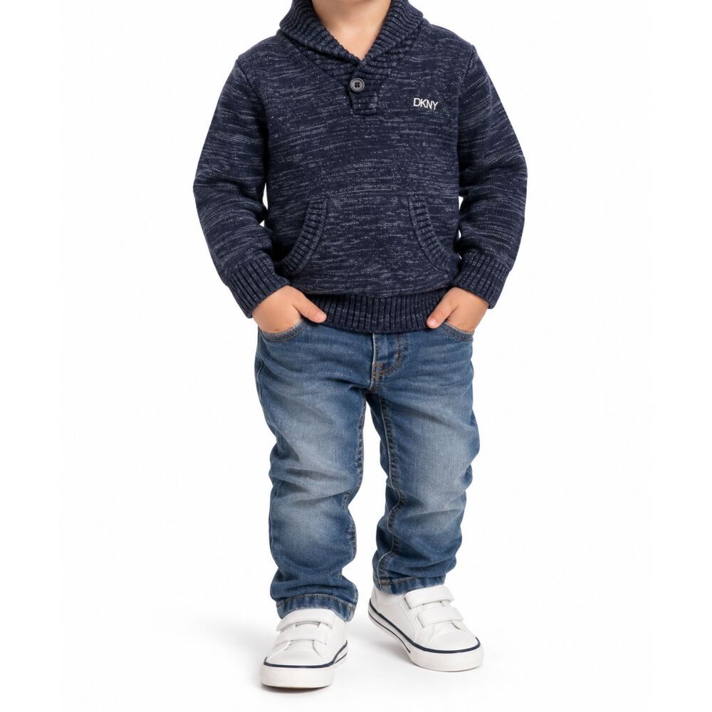 🔥 5 for $30 🔥 DKNY Boys Navy V-Neck Pullover Sweater | 2T